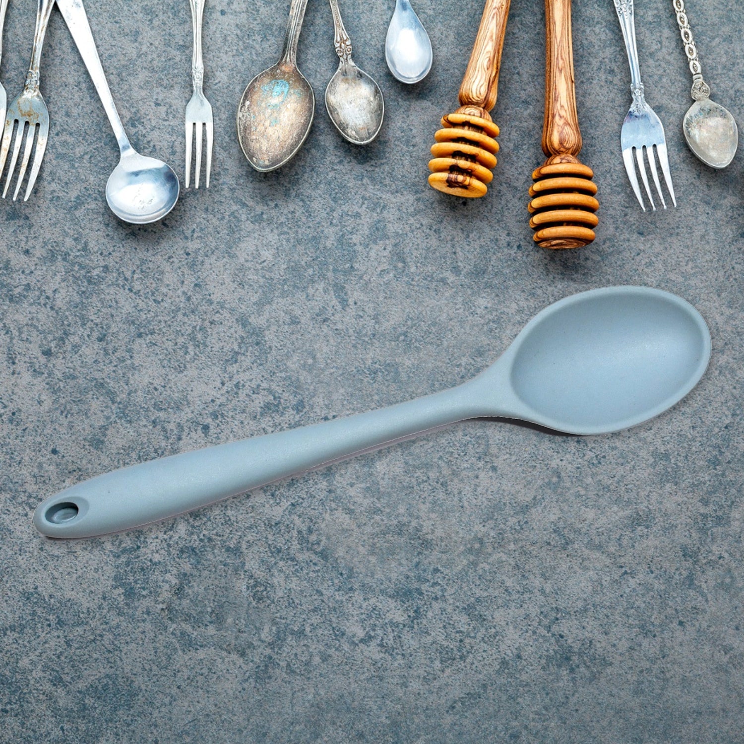 5394 LARGE SILICONE KITCHEN SPOON LONG HANDLE COOKING SPOON FOR COOKING BAKING LADLE KITCHEN UTENSILS FOOD GRADE SILICONE DeoDap 5394 LARGE SILICONE KITCHEN SPOON LONG HANDLE COOKING SPOON FOR COOKING BAKING LADLE KITCHEN UTENSILS FOOD GRADE SILICONE DeoDap